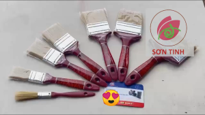 (12 cây/Lố) giá sỉ Cọ Quét Sơn Dầu và Sơn Nước Cán nhựa Nâu Thanh Bình