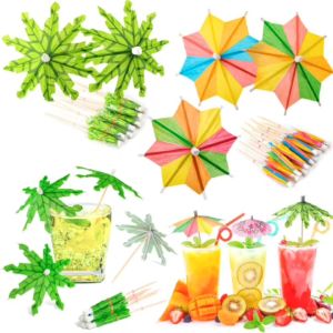 50pcs Topper Payung Kertas Cake Topper Happy Birthday Tusuk Gigi Payung Untuk Ntuk Cocktail Dekorasi