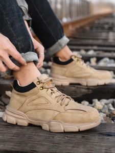 Simts Luxury Style Work Safety Shoes Mens Shoes Waterproof Non-slip Breathable Winter Boots Warm Indestructible Tactical Boots