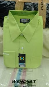 Wendya.T Kemeja Pria Formal Warna Hijau Pucuk/Hijau stabilo✓Kemeja Polos Lengan Panjang