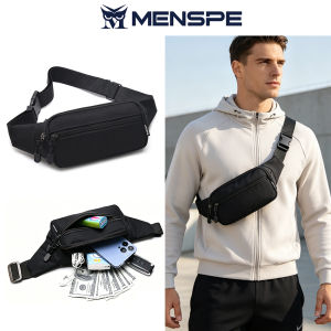 MENSPE Sports Waist Bag Fashion Men Bag Men Chest Bag Shoulder Bag Sports Bag Waterproof Oxford Running Bum Bag Portable Gym Bag for Running Cycling Hiking Walking