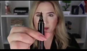 VIRALSHOP88 EYELINER STAMP 2IN1 waterproof liquid duo wing E005