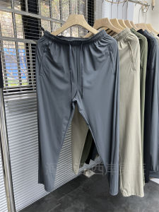 Ultra-Large Elastic Ice Silk Mens Casual Pants Summer Cool Anti-Wrinkle Quick-Dry Breathable Four-Dimensional Elastic Sports Casual Pants