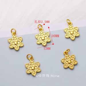 Ancient French Gold Copper Plating Color-Preserving Safe Happy Gourd Rabbit Ear Blessing Bowl Bows Pendant DIY Ornament Accessories