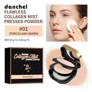 Collagen Pressed Powder Brightening & Contour 2 IN 1 Strong Oil Control Fine Silky Blendable Texture Nourishing Collagen Powder