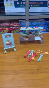 Mainan Ktichen set kue Food Court Bakery Shop Cake Cabinet