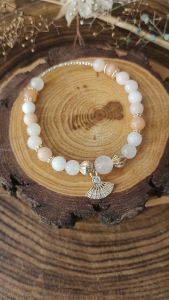 Ready Stock SG - Gold Rose Quartz Chalcedony Crystal Bracelet Handmade Natural Healing Crystal Bracelets