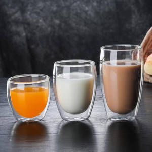 2-6PCS Double Wall High Borosilicate Glass Mug Heat Resistant Tea Milk Espresso Coffee Juice Water Cup Bar Drinkware Gift