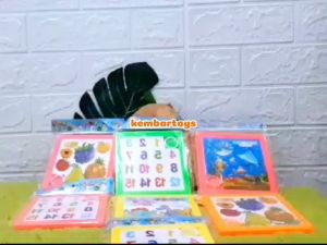 1663 Mainan Puzzle Jadul Mini Mainan Edukasi Anak Puzzle Geser Angka Dinosaurus Buah Hewan