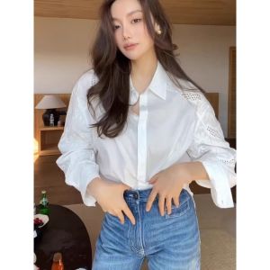 2026 High-end Elegant Professional White Long Sleeve Shirt