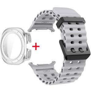 Tempered Glass Cover +Strap For Samsung Galaxy Watch Ultra 2025 47mm Silicone Strap For Galaxy 7Ultra 47mm Band Protector Case