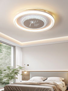 Modern Simple Crystal Bedroom Ceiling Light ABS+Hardware Base Acrylic Lampshade LED Lamp for Master Bedroom Study Room