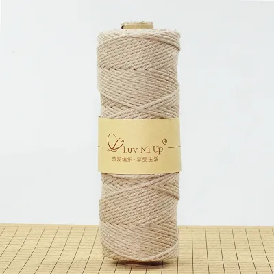 2mm Cotton Yarn DIY Handmade Weaving Hemp Cotton Hook Bag Yarn Cotton Rope Medium-Thick Hook Hat Yarn Hook Weaving Cotton Linen