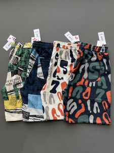 Quần Short Nam Mùa Hè Thường Ngày Cạp Vừa Họa Tiết Chữ Cái Họa Tiết Nghệ Thuật Quần Short Thường Ngày Năm Điểm Thời Trang