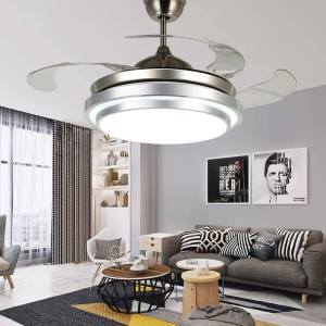 Modern Minimalist Variable Light Invisible Fan Lamp Dining Room Ceiling Fan Lights For Home Living Room Bedroom with Remote Control Electric Fan Chandelier