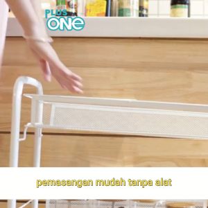 Plus One - Rak Roda 3 4 5 Susun / Rak Penyimpanan Beroda Serbaguna / Rak Ruang Tamu Bertingkat / Rak Troli Salon / Rak Buku Dokumen Kantor 3 4 5 Tingkat - 1032