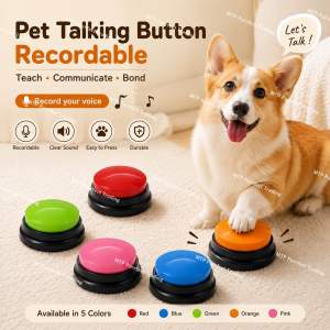 Pet Talking Button Recordable Dog Cat Buttons For Communication Training Toy 宠物交流按键钮可录音式玩具训练玩具