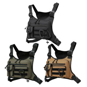 Multifunctional Travel Vest Chest Bag with Large Capacity Nylon Material for Outdoor Hiking and