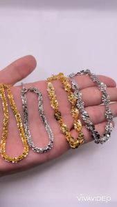 Lắc tay titan Vòng tay xoắn hoa mai titan giả màu vàng trắng và vàng 18k trangsucmoiluatuoi.RIN