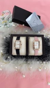 SUNLIFEX Jam Tangan Wanita Analog Mode Tali Kulit Persegi Sederhana Jam Tangan Cewek Free Box