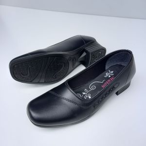 Sepatu Pantofel Hitam Wedges Wanita Milton DR 303 hak 3cm