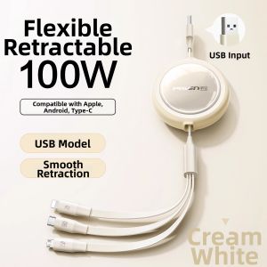 pisen | Fast Charging 3-in-1 Retractable Multi-Function Charging Cable