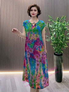 Floral Print V-Neck Dress Slimming Youthful Luxury 2025 Summer