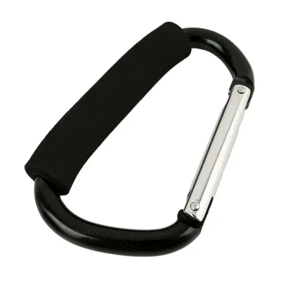 Heavy Duty Large Aluminum Carabiner Clip - Multi-Purpose Stroller Hook D-Ring Keychain & Bag Holder for Shopping & Purses