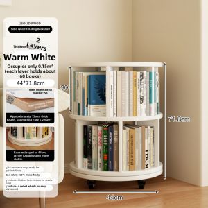Solid Wood Core Rotatable 360 Degree Corner Storage Bookcase