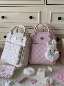 Lalalandacc Creamy College Grid Large Capacity Versatile Handbag Shoulder Bag Crossbody Bag for All Seasons And Occasions