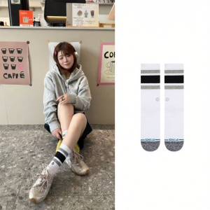 Stance | Breathable Deodorant Striped Socks Crew