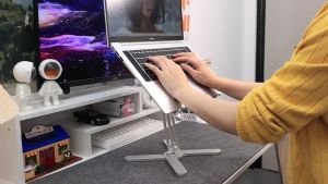 Meewoo laptop stand holder 360 Rotating Aluminum Alloy Height Adjustable Foldable Portable Laptop Riser Holder