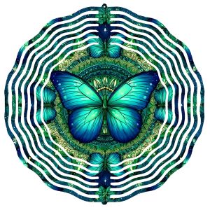 CIFbuy | Chuông Gió Mandala Bướm Bohemian Màu Xanh Lam Xanh Lá Cây Đối Xứng Trang Trí Sân Vườn Ngoài Trời Nghệ Thuật Thiền Yoga Quà Tặng Trang Trí Sân Hiên Bãi Cỏ