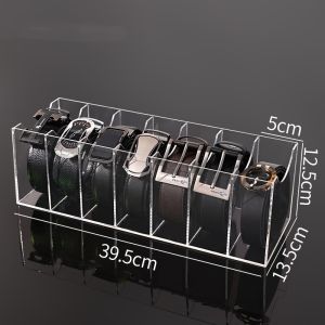 3/5/7 Grid Belt Organizer BoxesAcrylic Belt Storage Holder for ClosetDisplay Case for TieBow TieBelt Storage Rack & Display