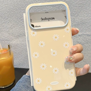 Macaron Jelly TPU Phone Case For iPhone 18 17 16 15 14 13 12 Pro Max Cute Daisy Floral Print Shockproof Anti-Drop Glossy Pastel Soft Casing