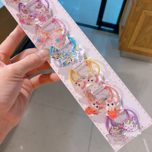 Cute Unicorn Cartoon Baby Hair Clips Edge Clips Girls Acrylic Hair Accessories Childrens Acrylic Hair Decorations