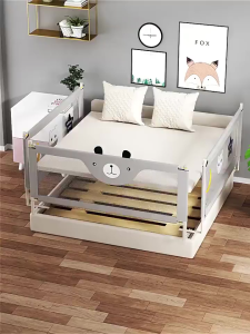 LUCKYBABE 2m Bed Fence Guardrail Baby Anti Fall Guardrail Baby Children Big Bed Side Railing Baffle Bed Perimeter Safety Rail