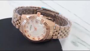 Jam Tangan Fashion Wanita Mewah Bulat Tanggal Model Korean Style Terlaris dan Trendi
