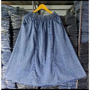 Rok Payung Jeans Super Jumbo Terkini 2024/ Bawahan Wanita Super Jumbo