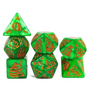 7 Cái/bộ Bộ Xúc Xắc Cửa Sổ Chủ Đề Thỏ Acrylic Dành Cho Đồ Chơi Giải Trí Dungeons And Dragons Dành Cho Trẻ Em Và Người Lớn