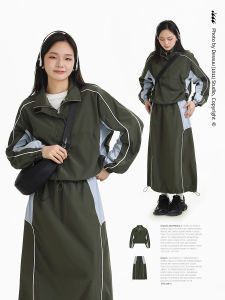 ชุดแจ็คเก็ตและกระโปรงทรงเข้ารูปสไตล์อเมริกันย้อนยุค DESSUU สำหรับผู้หญิงวัย 18-25 ปี ฤดูใบไม้ผลิ 2024