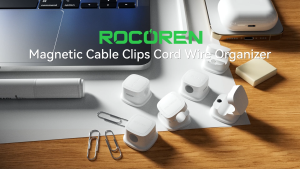 Rocoren 6 cái Bộ Kẹp giữ dây cáp MAG/netic Clip dụng cụ giữ dây dưới bàn quản lý cáp dây KEEPER tự tự dính kẹp dây cáp điện thoại
