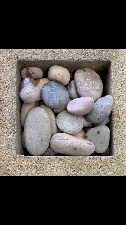 หินแม่น้ำโขงคัดสะอาด เบอร์ 3 สำหรับตกแต่งสวนและงานศิลปะ