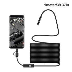 1m/3m/5m Endoscope Inspection Camera 5.5mm HD Borescope with 6 LED Lights Waterproof Snake Camera Metal Gooseneck Camera