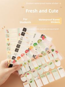 Creative Fresh Handwritten Self-Adhesive Name Labels Waterproof Flower And Animal Cute Marking Stickers for Babies And Kids