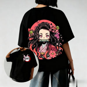 เสื้อยืดอนิเมะดาบพิฆาตอสูร เนซึโกะ คามาโดะ แบบยูนิเซ็กซ์ แขนสั้น ทรงโอเวอร์ไซส์ สไตล์ลำลอง สตรีทแวร์ สำหรับผู้หญิงและผู้ชาย เสื้อยืดลายกราฟิกสุดฮิตสำหรับฤดูร้อน