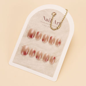 2024 Popular Wear a Short Student Party Fancy Niche Show White and Red Polka Dotted Strawberry Fake Nail Patch