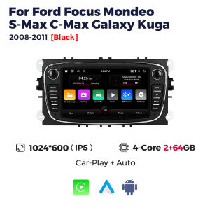 7inch Android Car Radio for Ford Focus S-Max Galaxy C-Max Kuga Mondeo Wireless Carplay Android Auto Multimedia Player RDS FM BT