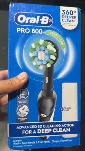 Bàn Chải Điện Oral-B Braun Pro 800 Loại Bỏ Mảng Bám Vượt Trội Hộp Đựng Du Lịch (Mẫu Mới)