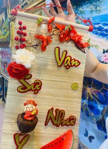 Mành tre treo tường trang trí lễ Tết